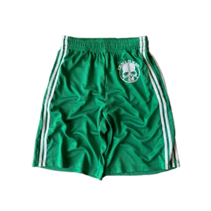 peaceinwar green "skull" shorts