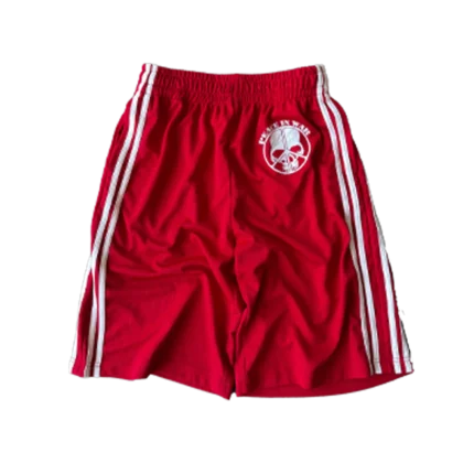 peaceinwar red "skull" shorts